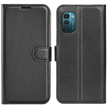 For Nokia G11/G21 PU Leather Stand Phone Cover Anti-drop Protection Litchi Texture Wallet Case