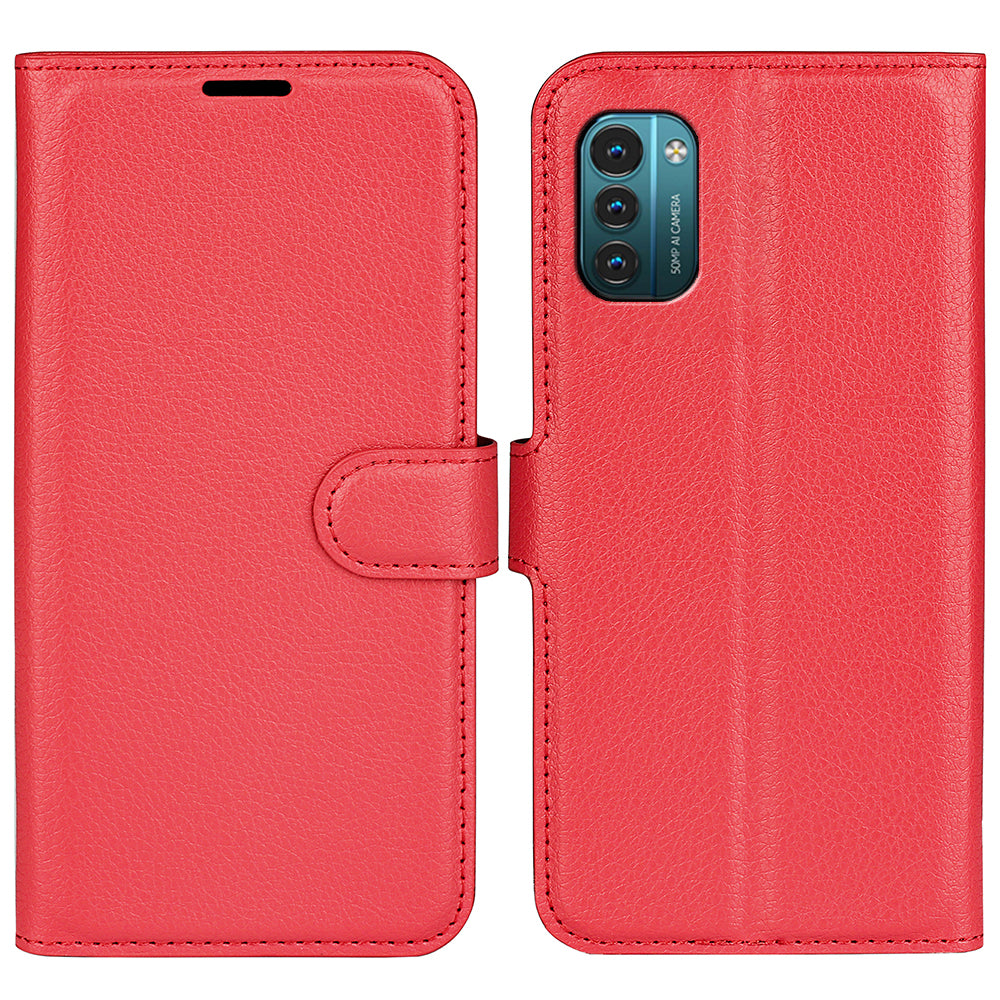 For Nokia G11/G21 PU Leather Stand Phone Cover Anti-drop Protection Litchi Texture Wallet Case