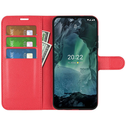 For Nokia G11/G21 PU Leather Stand Phone Cover Anti-drop Protection Litchi Texture Wallet Case