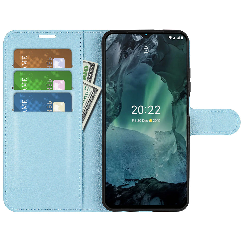 For Nokia G11/G21 PU Leather Stand Phone Cover Anti-drop Protection Litchi Texture Wallet Case