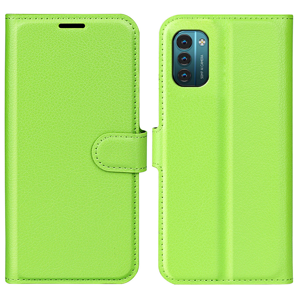 For Nokia G11/G21 PU Leather Stand Phone Cover Anti-drop Protection Litchi Texture Wallet Case