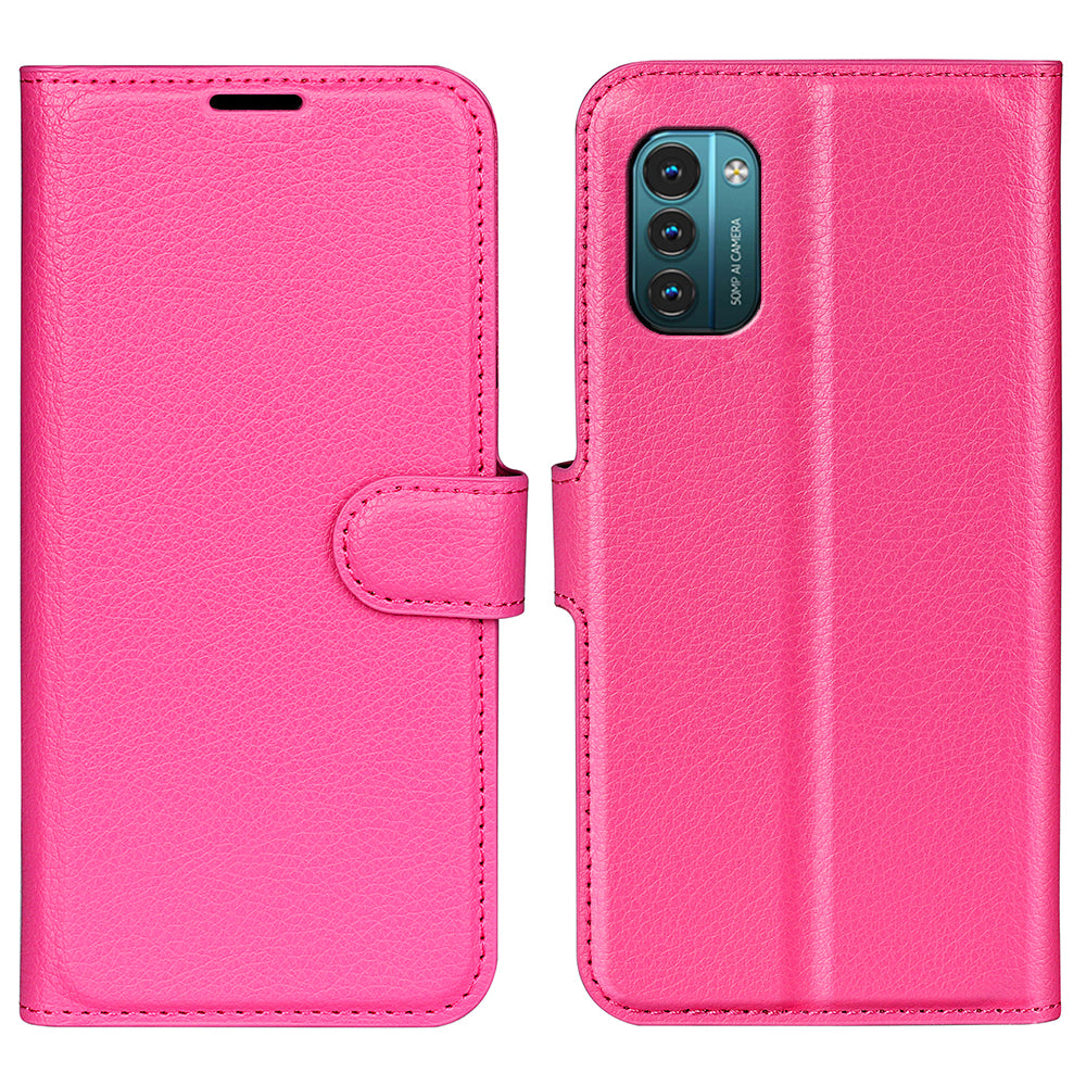 For Nokia G11/G21 PU Leather Stand Phone Cover Anti-drop Protection Litchi Texture Wallet Case