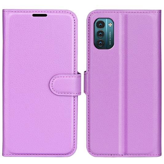 For Nokia G11/G21 PU Leather Stand Phone Cover Anti-drop Protection Litchi Texture Wallet Case