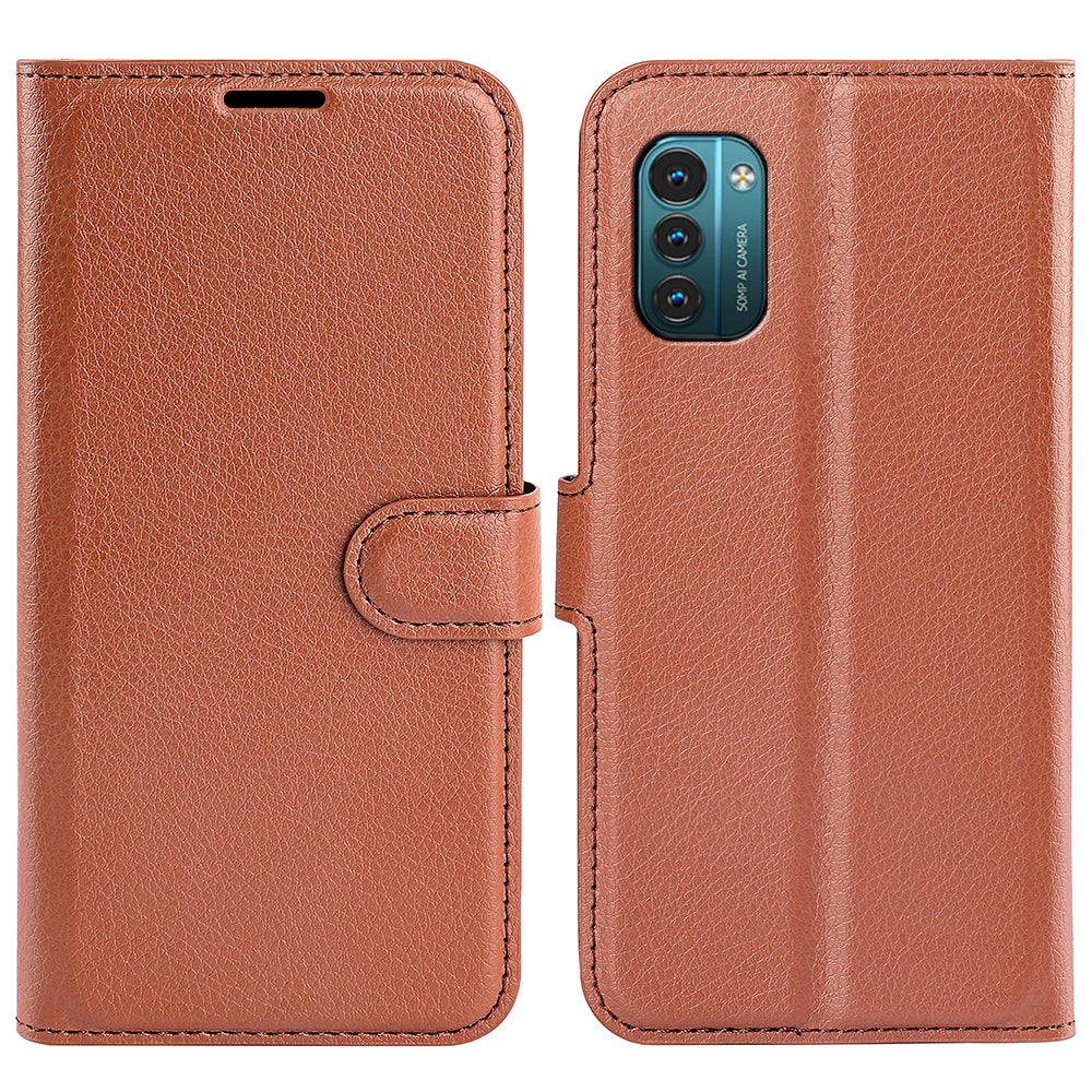 For Nokia G11/G21 PU Leather Stand Phone Cover Anti-drop Protection Litchi Texture Wallet Case