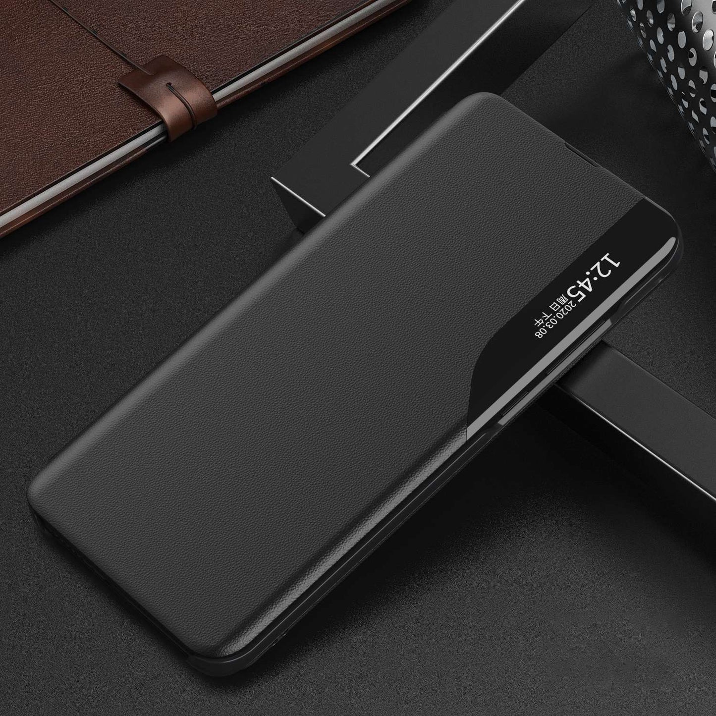 For Xiaomi Poco M4 Pro 4G View Window PU Leather Flip Case Stand Feature Strong Magnetic Suction Full Body Protective Cover