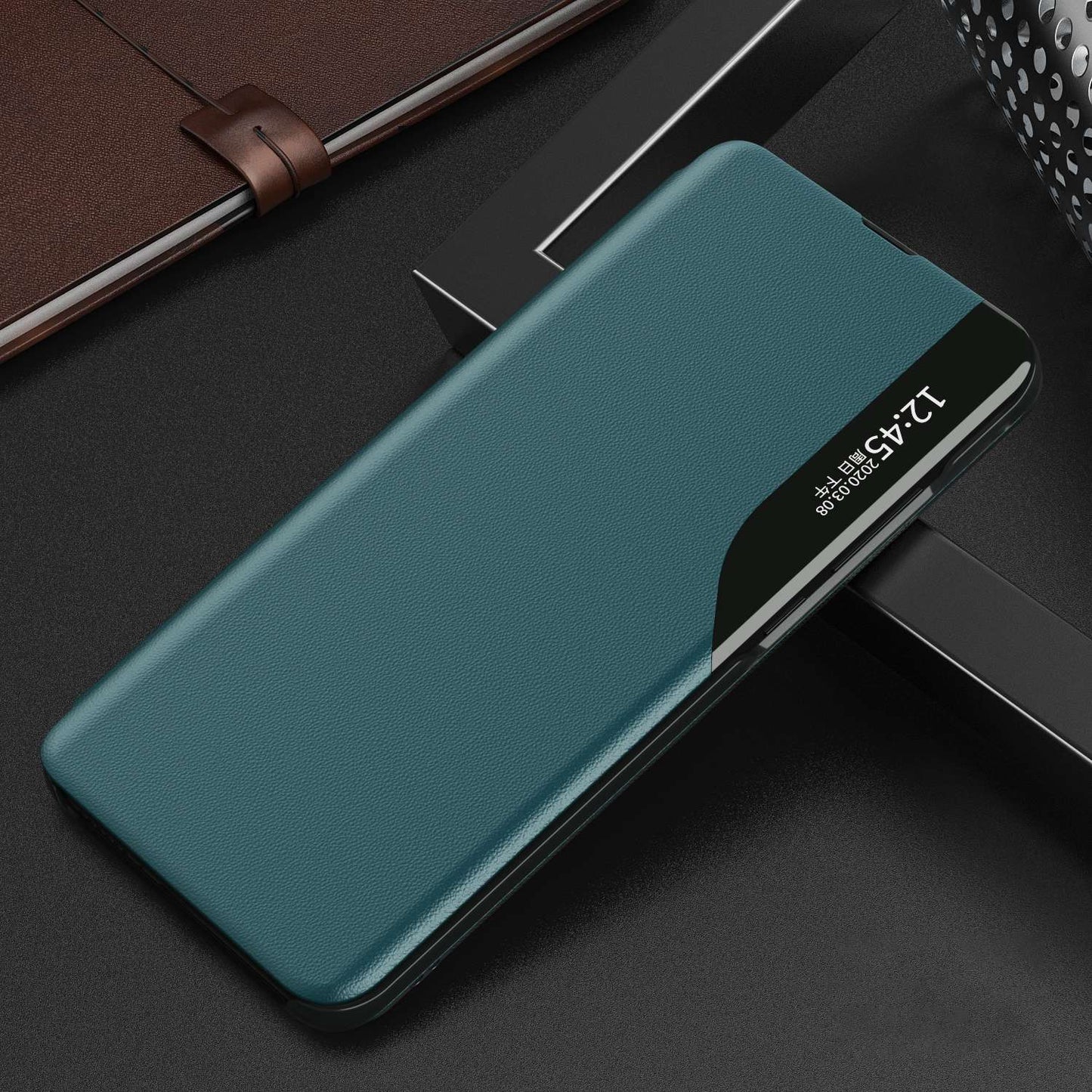 For Xiaomi Poco M4 Pro 4G View Window PU Leather Flip Case Stand Feature Strong Magnetic Suction Full Body Protective Cover