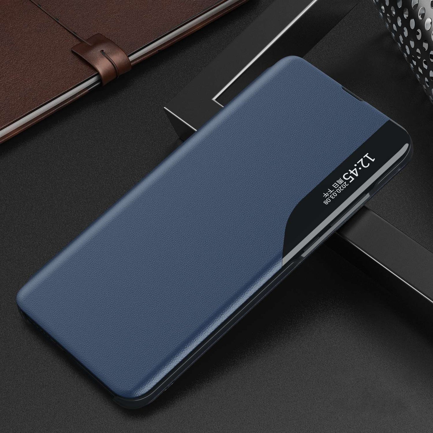 For Xiaomi Poco M4 Pro 4G View Window PU Leather Flip Case Stand Feature Strong Magnetic Suction Full Body Protective Cover