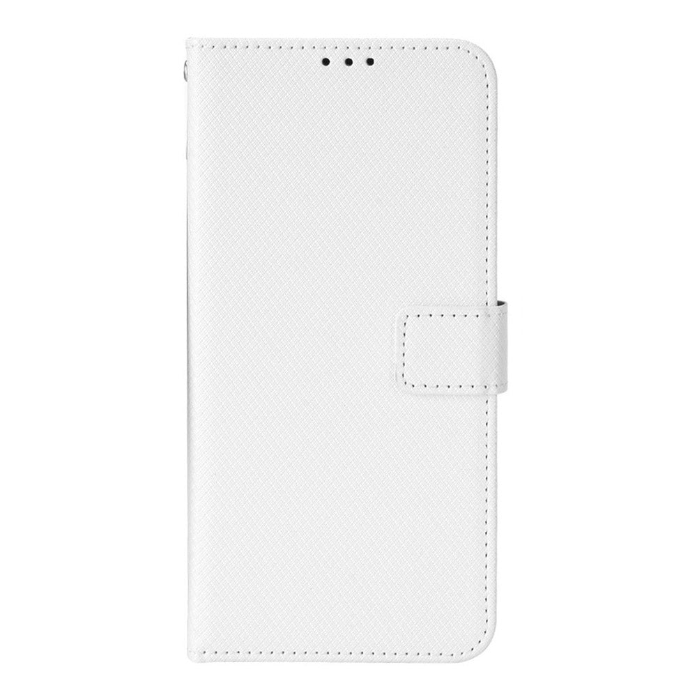 For Xiaomi Mi Note 10 Lite Diamond Texture Folding Stand PU Leather Case Magnetic Closure Wallet Flip Cover with Strap