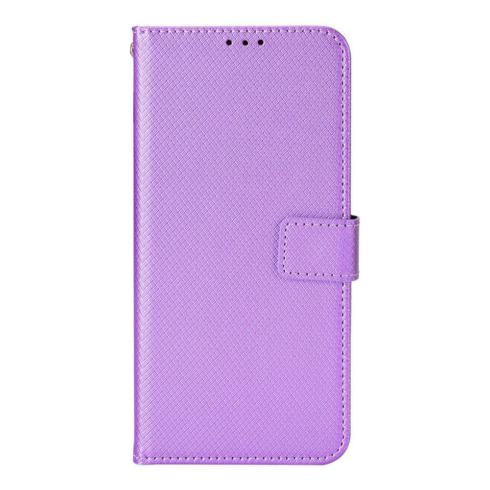 For Xiaomi Mi Note 10 Lite Diamond Texture Folding Stand PU Leather Case Magnetic Closure Wallet Flip Cover with Strap