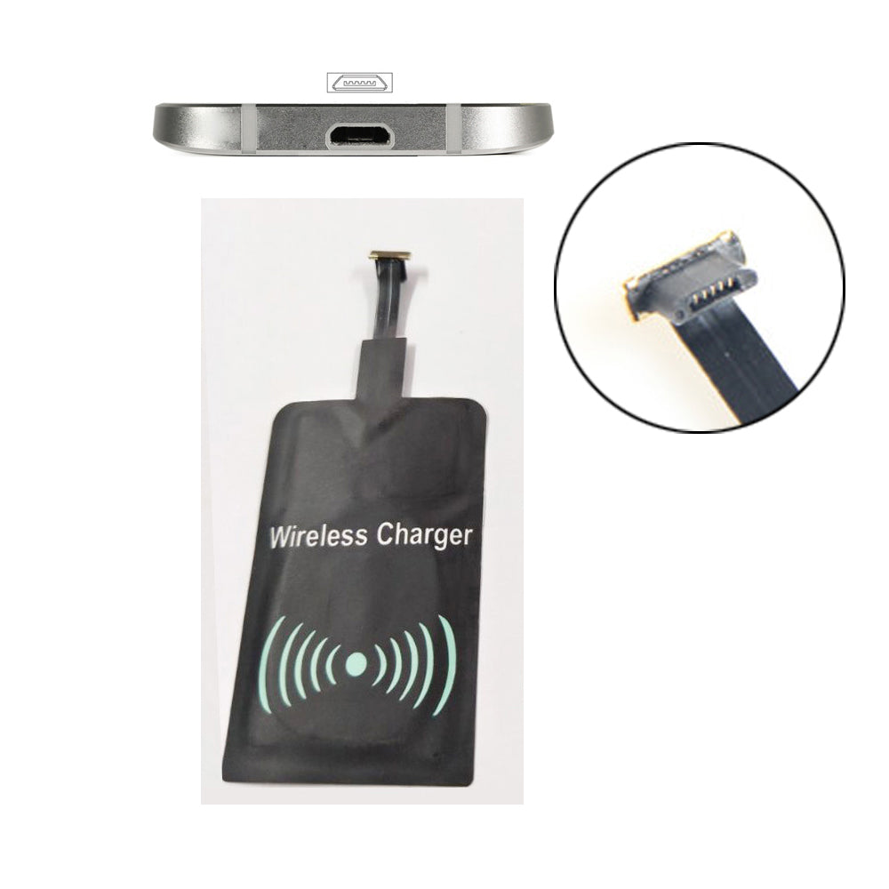 Universal Micro USB Plug Qi Wireless Charging Receiver Mat for Android Phones (Narrow-interface Down)