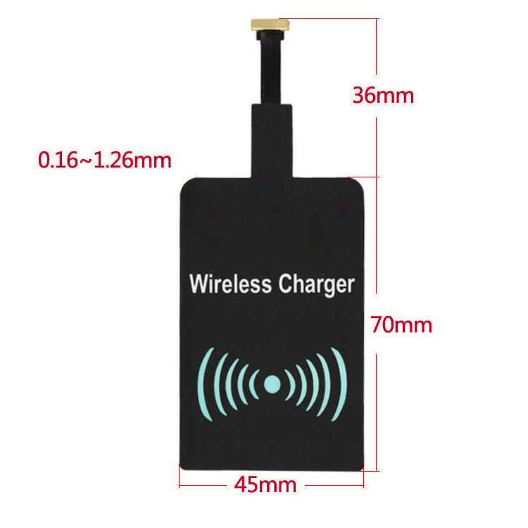 Universal Micro USB Plug Qi Wireless Charging Receiver Mat for Android Phones (Narrow-interface Down)