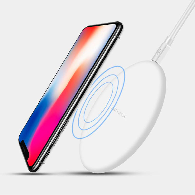 N5 Frosted Surface Ultra-thin Fast Wireless Charge Pad with Light Indicator for iPhone X/8/8 Plus etc.