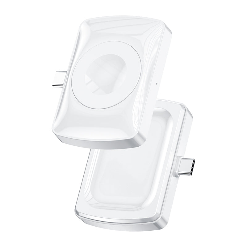 JJT-997 2 in 1 Watch Wireless Charger Type-C Double-sided Wireless Charging Dock for Apple Watch 1-7/SE Series/AirPods 2/3/Pro