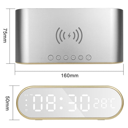 W628 Alarm Clock 15W Wireless Charger Thermometer Calendar Snooze Functions Alarm