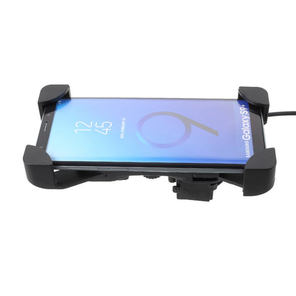 Universal Motorcycle Handlebar Mount Phone Holder with USB Charging Port for iPhone Samsung