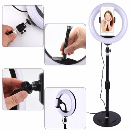 Selfie Flash Ring Light Mobile Phone Holder LED Camera Mount Long Arm USB Stand