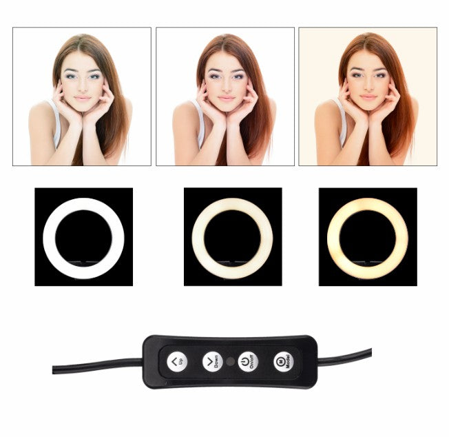 Selfie Flash Ring Light Mobile Phone Holder LED Camera Mount Long Arm USB Stand