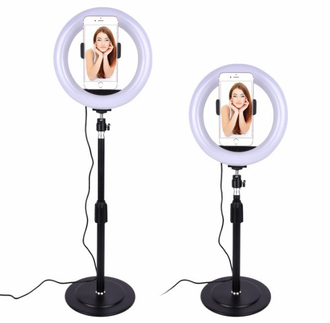 Selfie Flash Ring Light Mobile Phone Holder LED Camera Mount Long Arm USB Stand