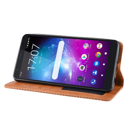 Auto-absorbed Vintage Style PU Leather Wallet Cover Case for ZTE Blade A5 (2019)