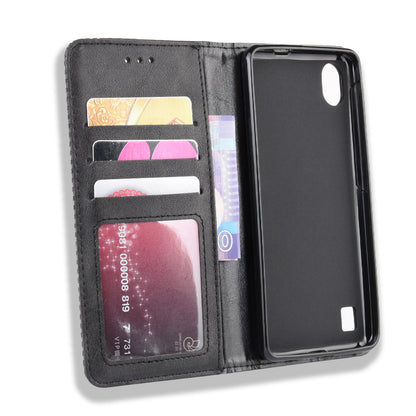 Auto-absorbed Vintage Style PU Leather Wallet Cover Case for ZTE Blade A5 (2019)