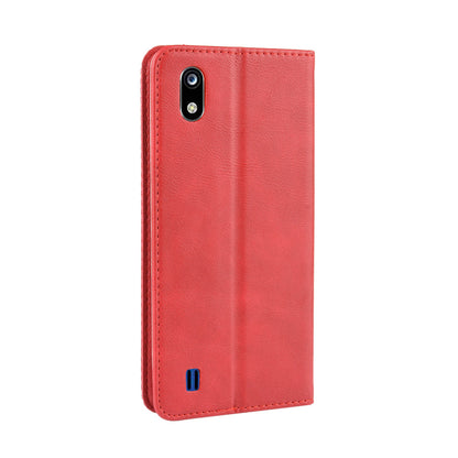 Auto-absorbed Vintage Style Leather Wallet Stand Protective Case for ZTE Blade A7 2019