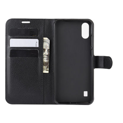 Litchi Skin Wallet Leather Stand Phone Shell for ZTE Blade A5 2020 / A51 Lite