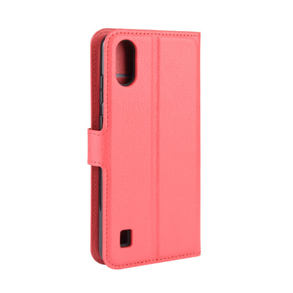 Litchi Skin Wallet Leather Stand Phone Shell for ZTE Blade A5 2020 / A51 Lite