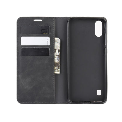 Silky Touch Auto-absorbed Leather Wallet Mobile Casing for ZTE Blade A5 2020 / A51 Lite