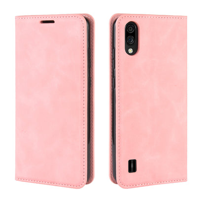 Silky Touch Auto-absorbed Leather Wallet Mobile Casing for ZTE Blade A5 2020 / A51 Lite