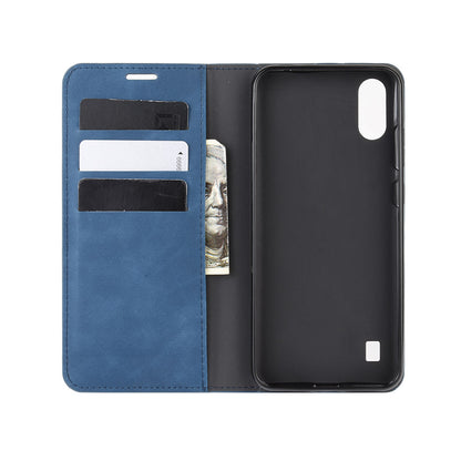 Silky Touch Auto-absorbed Leather Wallet Mobile Casing for ZTE Blade A5 2020 / A51 Lite