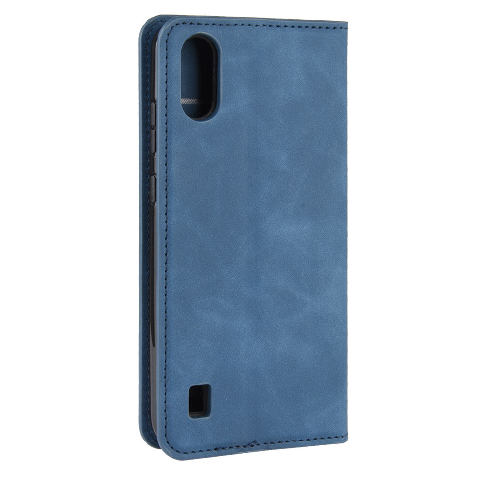 Silky Touch Auto-absorbed Leather Wallet Mobile Casing for ZTE Blade A5 2020 / A51 Lite