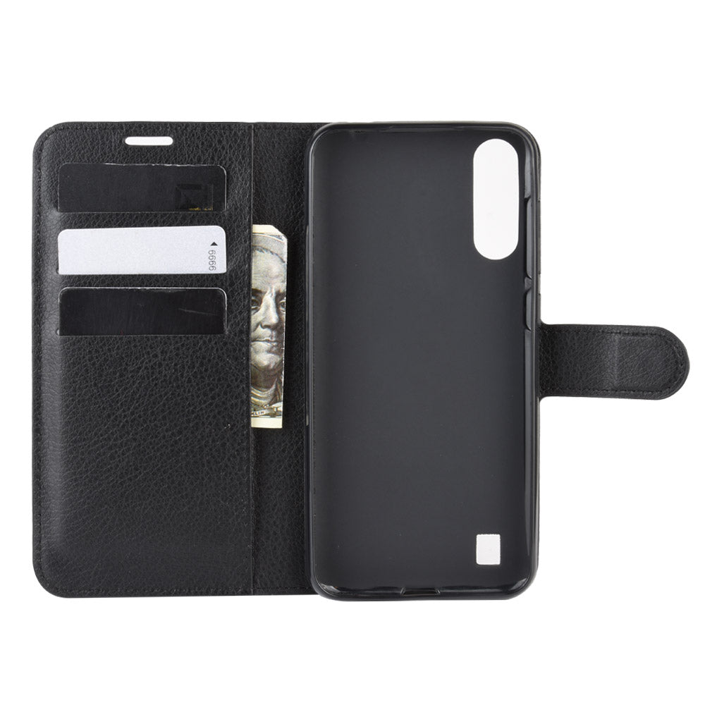 Litchi Texture Leather Wallet Stand Case Phone Shell for ZTE A7(2020)