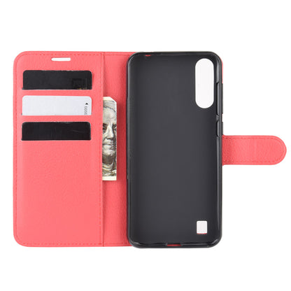 Litchi Texture Leather Wallet Stand Case Phone Shell for ZTE A7(2020)