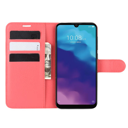 Litchi Texture Leather Wallet Stand Case Phone Shell for ZTE A7(2020)