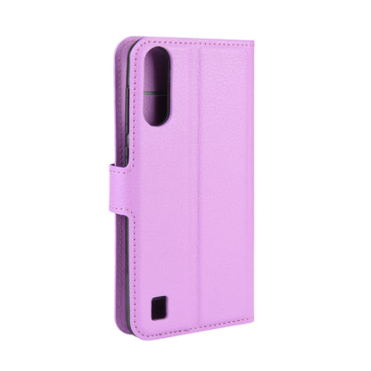 Litchi Texture Leather Wallet Stand Case Phone Shell for ZTE A7(2020)