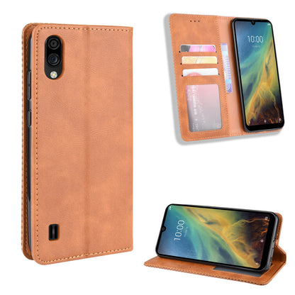 Vintage Style Wallet Leather Stand Case for ZTE Blade A5 2020 / A51 Lite