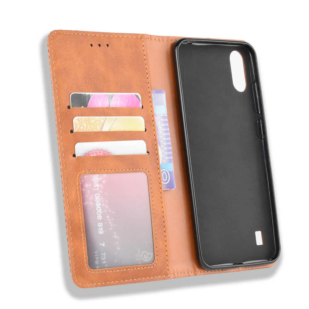 Vintage Style Wallet Leather Stand Case for ZTE Blade A5 2020 / A51 Lite