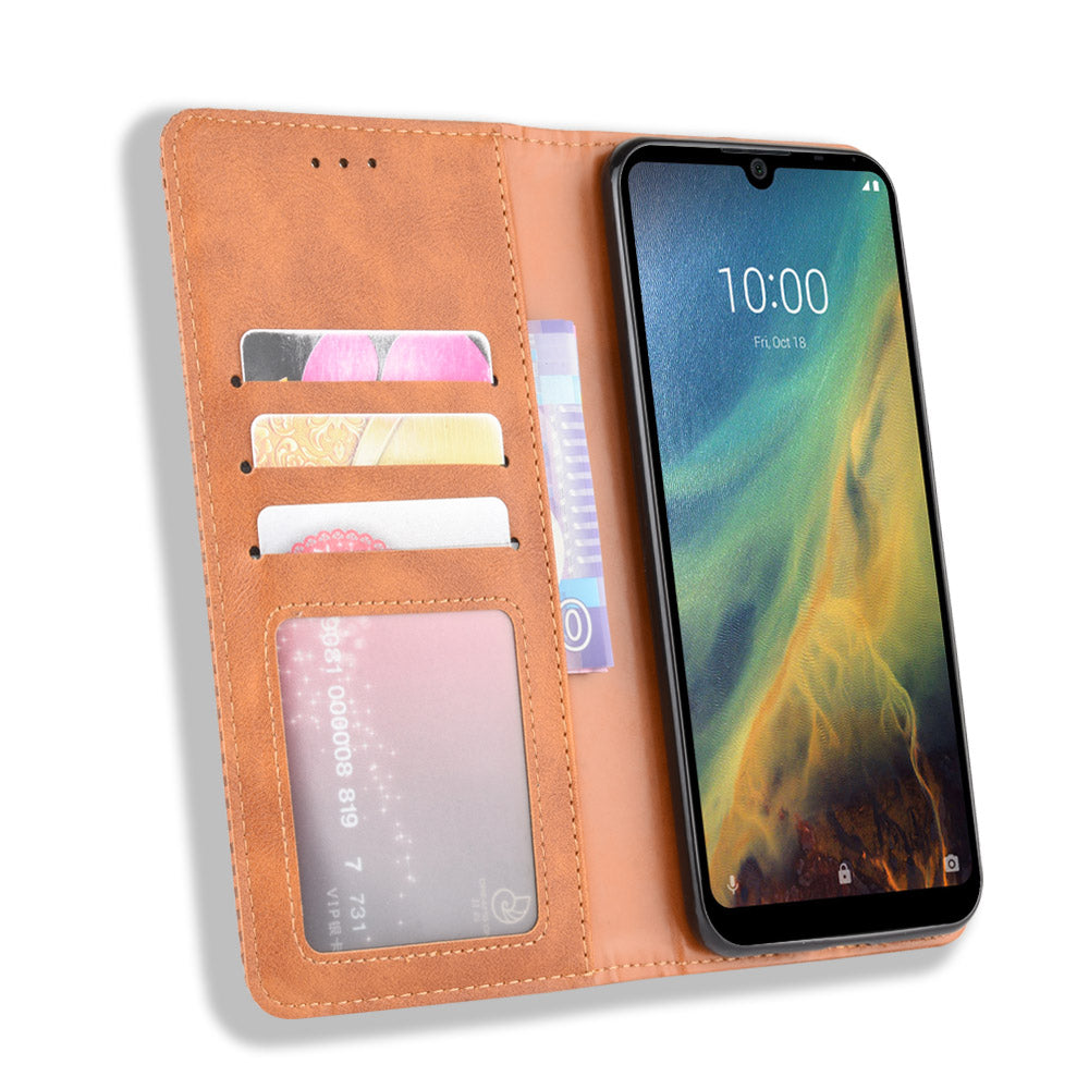 Vintage Style Wallet Leather Stand Case for ZTE Blade A5 2020 / A51 Lite