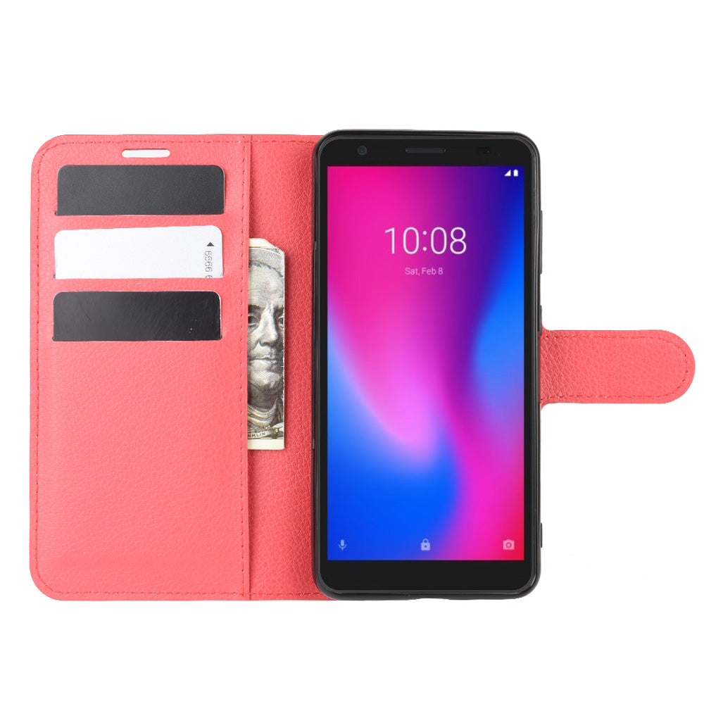 Litchi Texture Wallet Leather Protection Case for ZTE Blade A3 (2020)