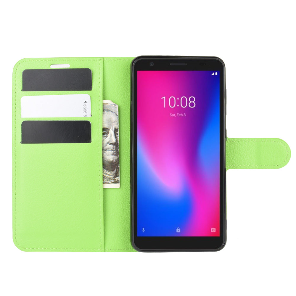 Litchi Texture Wallet Leather Protection Case for ZTE Blade A3 (2020)