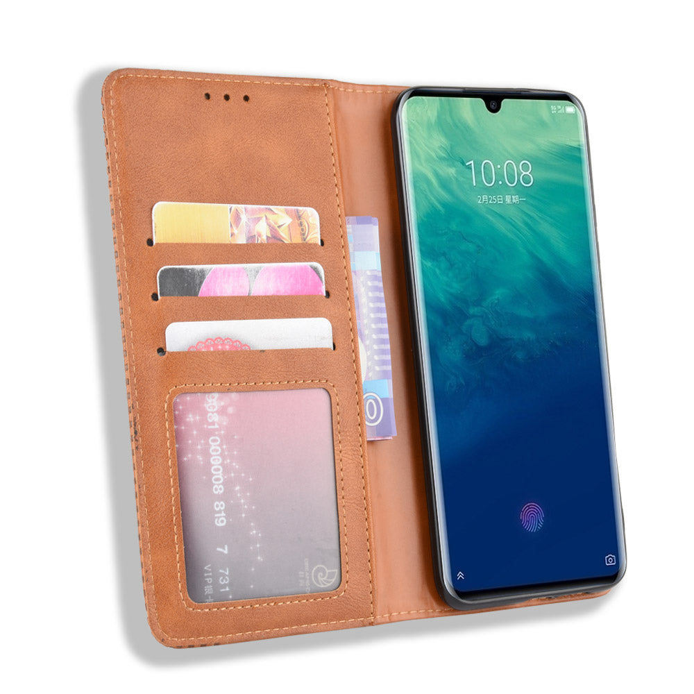 Vintage Style Wallet Leather Stand Case for ZTE Axon 10 Pro/Axon 10 Pro 5G/A2020 Pro