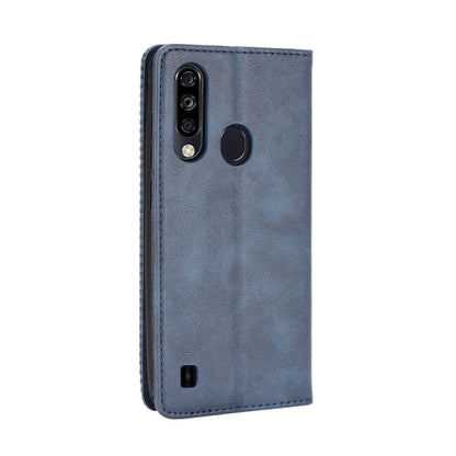 Vintage Vein PU Leather Wallet Phone Cover Shell with Fingerprint Hole for ZTE Blade A7 2020