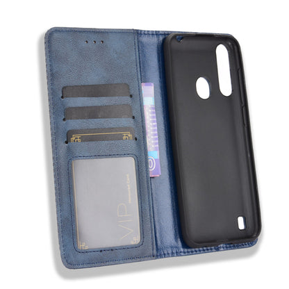 Vintage Vein PU Leather Wallet Phone Cover Shell with Fingerprint Hole for ZTE Blade A7 2020