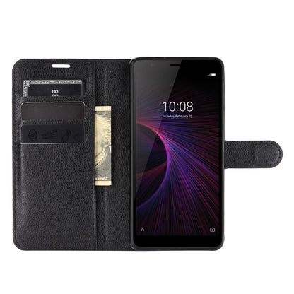 Wallet + Stand Litchi Texture Phone Protective Shell for ZTE Blade L210