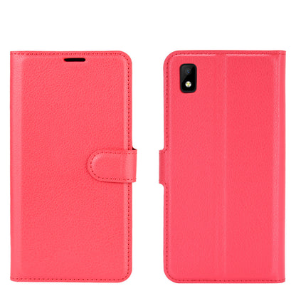 Wallet + Stand Litchi Texture Phone Protective Shell for ZTE Blade L210