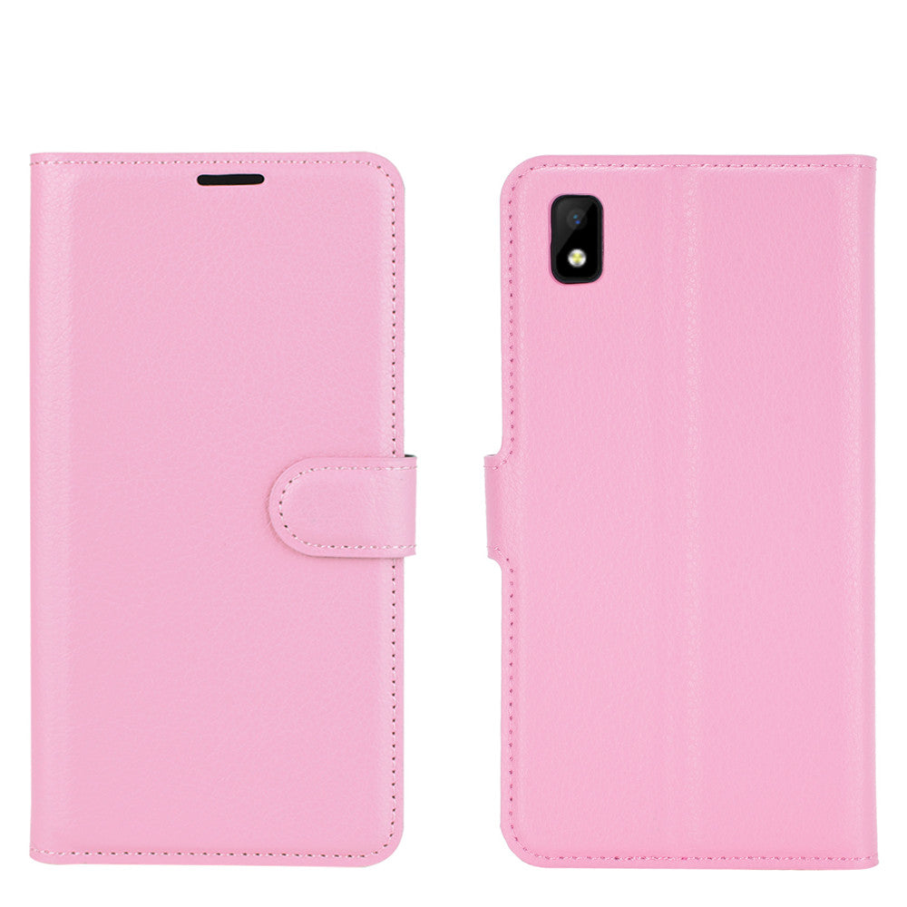 Wallet + Stand Litchi Texture Phone Protective Shell for ZTE Blade L210