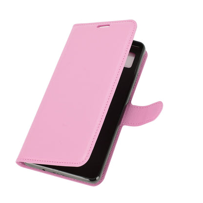 Wallet + Stand Litchi Texture Phone Protective Shell for ZTE Blade L210