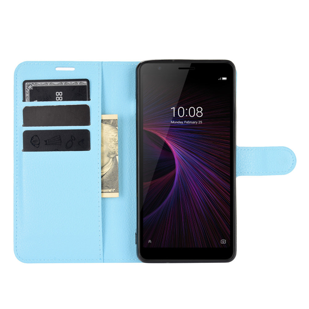 Wallet + Stand Litchi Texture Phone Protective Shell for ZTE Blade L210