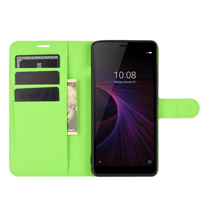 Wallet + Stand Litchi Texture Phone Protective Shell for ZTE Blade L210