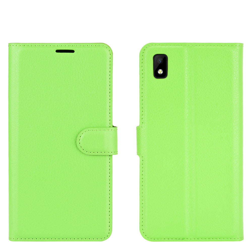 Wallet + Stand Litchi Texture Phone Protective Shell for ZTE Blade L210